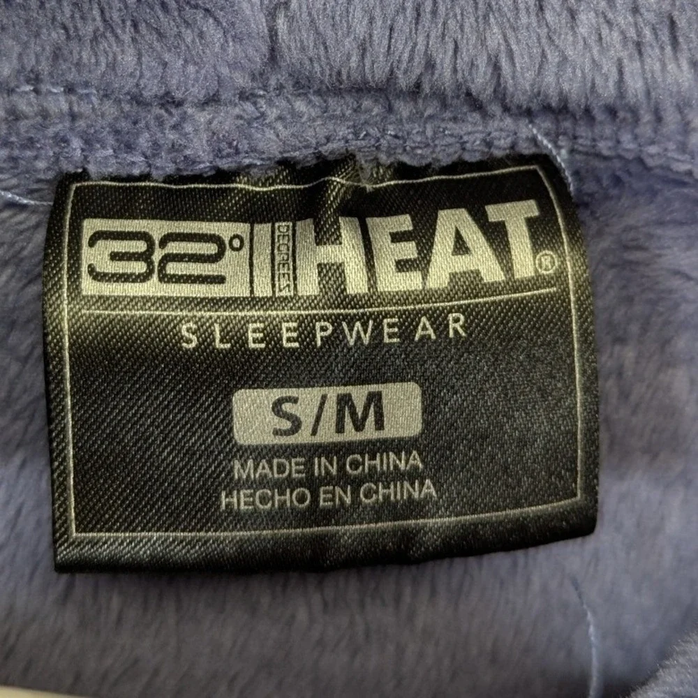 32‎ Degrees Heat Sleepwear Plush Hooded Lounger Robe S M Purple - Picture 2 of 9